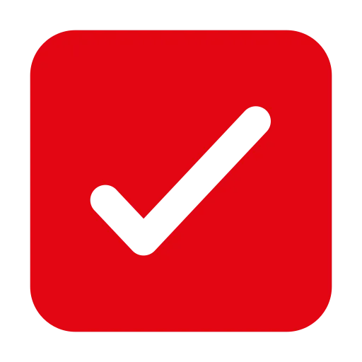 Radarrent GmbH – Verkehrsüberwachung  – Häkchen in einem roten abgerundeten Quadrat